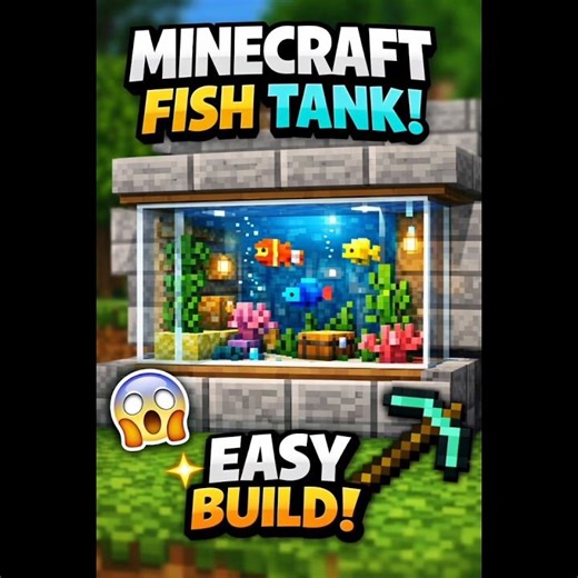 HOW TO MAKE FISH TANK IN MINECRAFT🤩.#minecraft#tutorial.