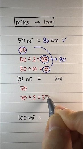 EASY way to convert miles to kilometers #mathhack #mathtips #adultlearner #mathisfun #mathhelp #math