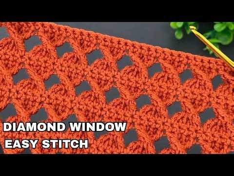 Easy Crochet Stitch for Blankets | Diamond Window Stitch (Interlocking Shells)