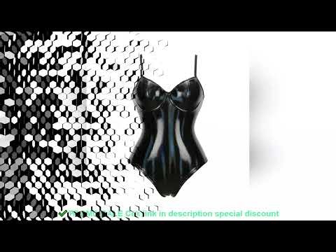 PU Leather Bodysuit Womens Shapewear No Pad Bra One-Piece Full Body Shaper Tummy Control Corset Slim