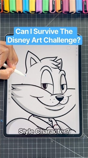 Can I Survive The Disney Art Challenge? 😦 #shorts #drawing #art