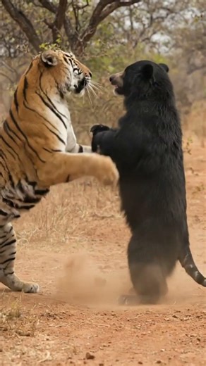 Two Tigers Trapped a Sloth Bear From Both Sides… Then This Happened 🐅🐻