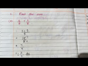 Find the Sum || Class -5 || Chapter Fraction || Farha Zakir