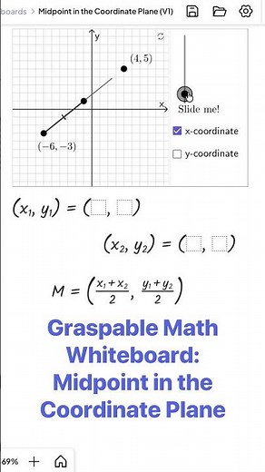 Graspable Math Whiteboard: MIDPOINT in the Coordinate Plane #mathematics #math #maths #geometry