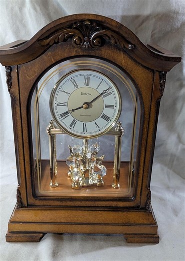 Bulova B1845 Durant Walnut Mantle Clock - Three Chimes and Revolving Pendulum - Etsy
