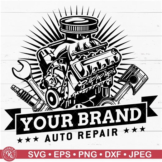 Auto Repair Shop Custom Logo SVG, Car Engine, Mechanic, Diesel Png, Automotive Decal Cut File, Garage Eps, Personalized, Cricut, Silhouette - Etsy