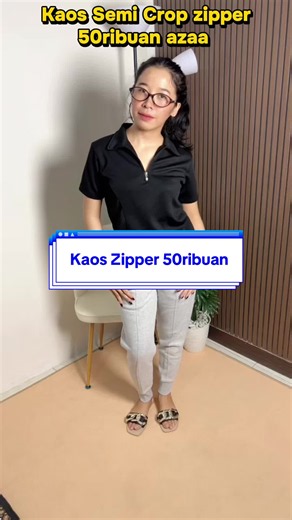 Kaos Zipper 50 Ribuan — Kaos Semi Crop Zipper Harga Murah