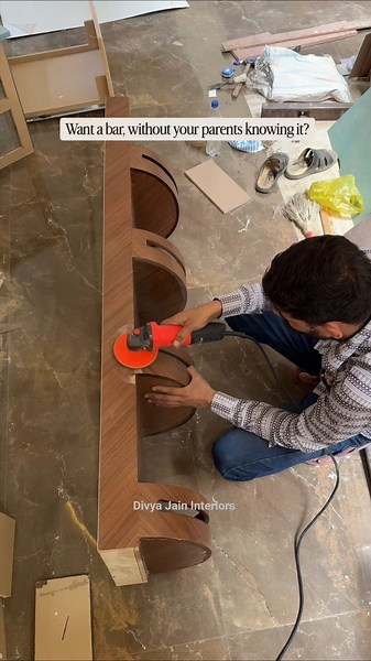 Hidden Bar unit. #divyajaininteriors #interiordesign #barunit