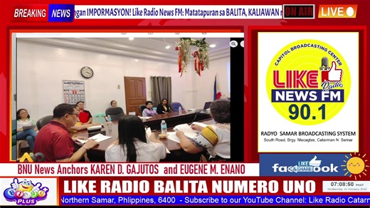 LIKE RADIO BALITA NUMERO UNO February 25, 2026 News Anchors: EUGENE M. ENANO AND KAREN D. GAJUTOS. Kaupod sira Field Correspondents CHRISTIAN NALAZON, RONIL ARSENIO ngan CLEAH CERENADO-APITO . . , , . . , . . DISCLAIMER: I hereby declare that I do not own the rights to this music/song. All rights belongs to the owner. No copyrights infringement intended. Maasahan sa balita, Musika, at serbisyo publiko! | Like Radio 90.1 Catarman