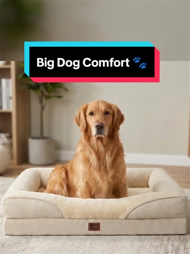 Orthopedic dog bed for large dogs 106.5x76x18.5cm with memory foam support. Waterproof washable dog sofa with four sided bolster design and non slip bottom. Comfortable joint support bed for indoor large breed dogs. #orthopedicdogbed #largedogbed #memoryfoambed #dogjointsupport