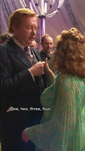 Julie Walters and Mark Williams' dance practice #HarryPotter #DeathlyHallows #BehindTheScenes