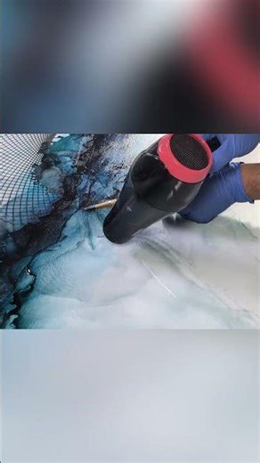 Mesmerizing Ink Art: Watch This! Hairdryer Creates Stunning Patterns #shorts