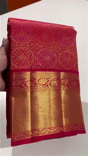 1gram pure zari,Kanchipuram Handloom silk saree,Red and pink dual tone color,Traditional design