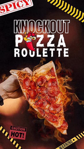 Last Slice on Instagram: "Think you can handle the heat? Take on our Knockout Pizza Roulette and find out! One slice has a few drops of super hot sauce on it, but the catch is that you won’t know which one. 🔥Dine-in only on any of our 13” pizza 🔥Available now at all venues 🔥Ask at the bar and take the challenge today. Are you game enough to try it?"