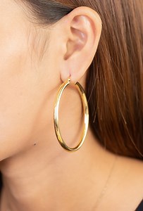 50 MM Oversized Statement Hoop Earrings, Sterling Silver Thick Earring for Women, Plain Bold Hoops, Extra Large Earrings - Etsy
