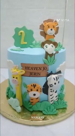Zafari animal theme cake ❤️ Today's order ❤️