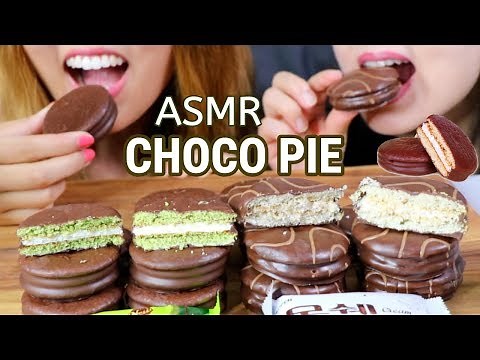 ASMR EATING CHOCO PIE and WHIPPED CREAM (EATING SOUNDS) 초코파이 먹방