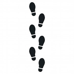 Human footprints icon isolated on white background. Vector...