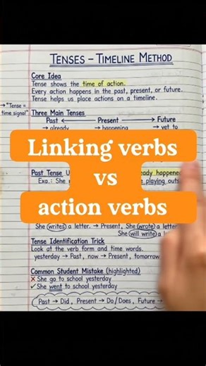 Linking verbs vs action verbs