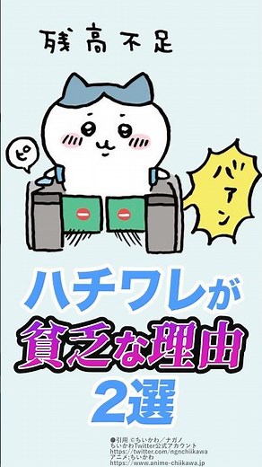ハチワレが貧乏な理由2選 【ちいかわ考察】 #ちいかわ #ハチワレ #ちいかわ考察 #ナガノ #アニメちいかわ