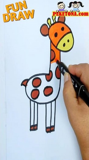 jirafita de la selva colorear facil