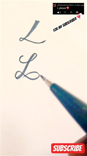 'L'✨️#calligraphy #calligraphyfonts #lettering #handwriting #cursive #shorts #fyp #alphabet