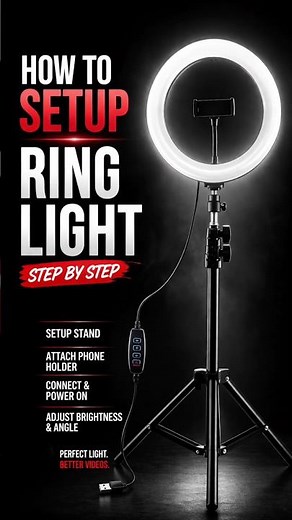How to setup ring light simple and easy step by step for beginners