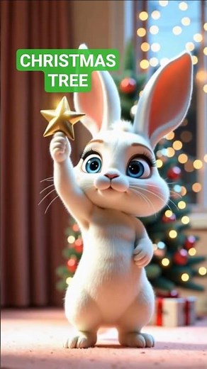 Cute Bunny Decorates a Christmas Tree | Sunny B’s Holiday Magic #shortvideo