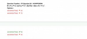If x   y = 12 and xy = 27, find the value of x^2   y^2.Option... | Filo