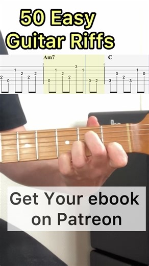 1.7K views · 87 reactions | 50 Guitar Riffs for Beginners: Downloadable PDF Tabs  https://www.patreon.com/posts/120139695?utm_campaign=postshare_creator | Skid Vyk | Facebook