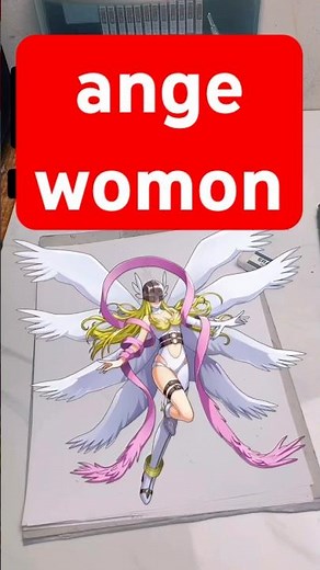 Swimsuit Summer Ep.61 | Angewomon from digimon🔥 #Shorts #AnimeArt #Drawing