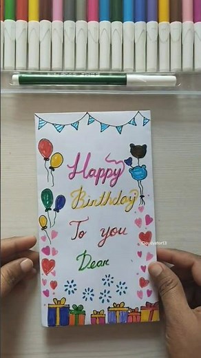 happy birthday opening card | how to make easy open birthday card #viralshorts #diy | cloudystar13
