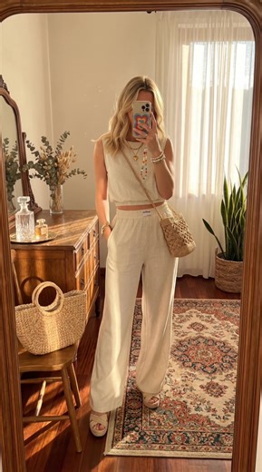 Two-Piece Set Women's Solid Color Tank Top & Wide Leg Pants Set#twopieceset#SpotlightFinds #TiktokShopBlackfriday #Fyp #FallFashion