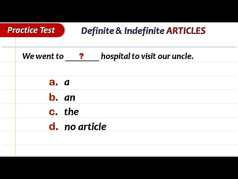 Quick Quiz - Definite & Indefinite Articles | English Grammar Test by Quality Education
