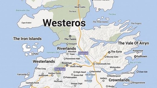 Here's What Game of Throne's Westeros Looks Like in Google Maps