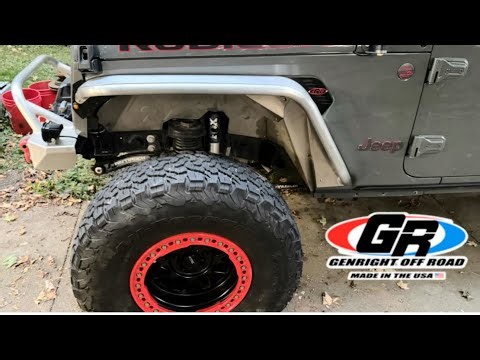Install of aluminum Jeep JL or JT Gladiator tube fenders offered by GenRight Offroad