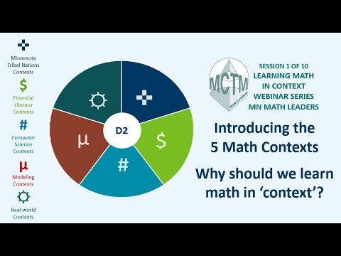 Session 1 of 10 Learning Math in Context Webinar Series: Introducing the 5 Math Contexts