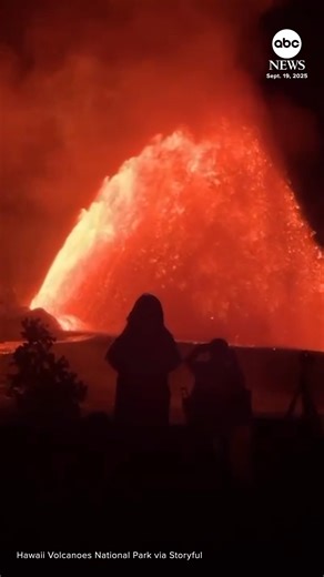 Spectators were treated to a dazzling sight as a fountain of lava spitting from Hawaii's Kilauea volcano reached heights of more than 500 feet. https://abcnews.visitlink.me/VQQhh0 | ABC News