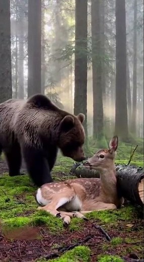Bear Hero Saves Deer Trapped Under Fallen Tree! 🐻🦌 You Won’t Believe this Rescue! #animals #bear