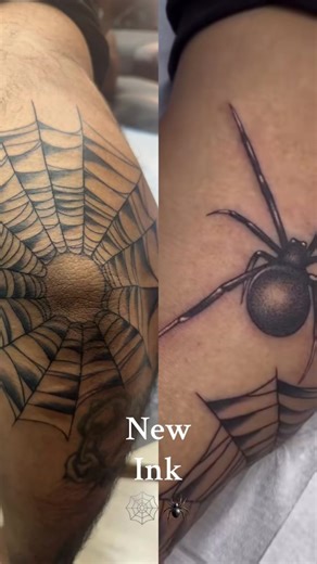 New Ink 🕸️🕷️ #tattoos #spiderweb #spidertattoo