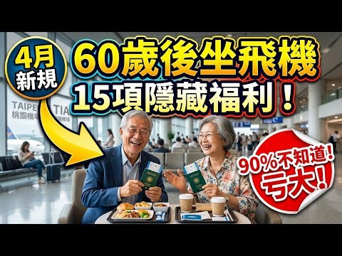 4月航空新規，60歲後坐飛機，有15項隱藏福利！90%長輩不知道虧大！#航空福利 #長輩優惠 #銀髮族旅遊 #飛機旅行 #省錢秘訣