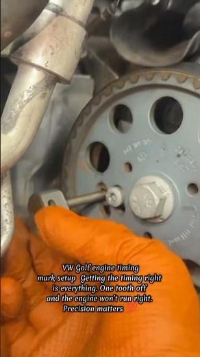 VW Golf Engine Timing Belt Alignment Guide\r#VWMechanic #TimingBelt #EngineRepair #GarageLife