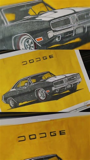 classic Dodge charger R/T 🔥 #dodgecharger #drawing #art #musclecar #sketch #shorts