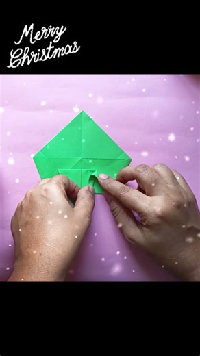 Easy origami Xmas tree 🌲making tutorial with single paper|Origami Christmas tree folding in easy way