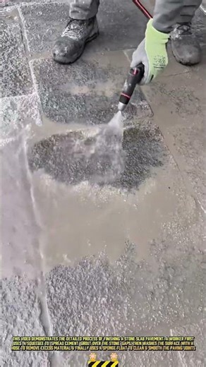 Cement grouting process for strong paving stones #satisfying #shorts