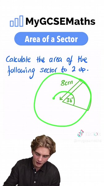 Area of a Sector #gcsemathsrevision #gcsemaths #gcse #gcserevision #foryou #foryoupage #fyp