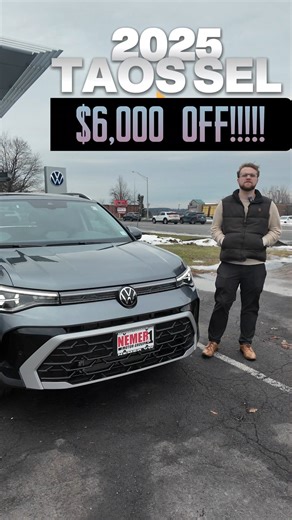 Nemer Volkswagen of Latham on Instagram: "🚨🔥 A BRAND NEW STRIKING SALE 🔥🚨 Sales Agent Michael Flood is headlining an offer you DO NOT want to miss! 💥 2025 VW TAOS SEL MODELS – $6,000 OFF 💥 That’s right… $6K OFF! 😱🙌 ✨ Why the 2025 Taos SEL is a perfect fit: 🚗 Turbocharged performance with smooth, confident handling 🖥️ Digital Cockpit Pro for a fully customizable driving experience 🛡️ VW IQ.DRIVE® driver-assist technology for added confidence on every trip 🌞 Available panoramic sunroof