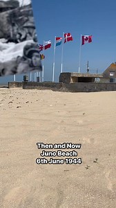 Juno Beach D-Day #flag #wind #sand #bluesky #history Source IWM London Archives | D-Day History