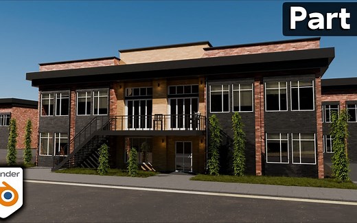 Blender工业建筑建模渲染全流程_共8集（中英文字幕）