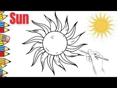 How to draw a sun | सूरज का चित्र कैसे बनाएं | Sun drawing and collering | satisfying vedio for kids